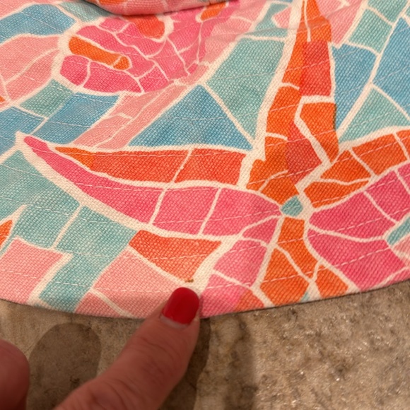 Barbara Gerwit Multicolor 100% Canvas Cotton Extra Wide Brim Sun Hat - Picture 7 of 8